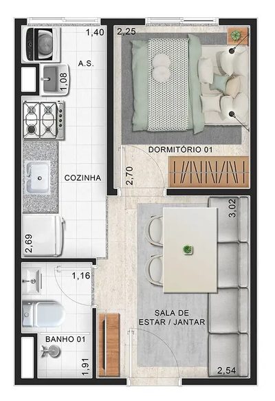 Casa, 1 quarto, 47 m² - Foto 1