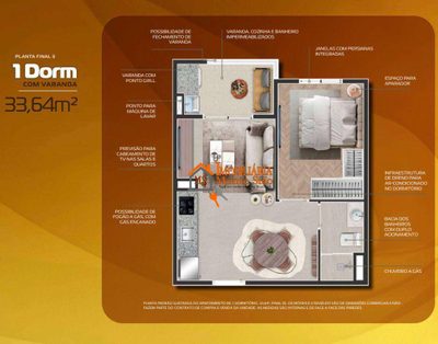 Apartamento, 1 quarto, 33 m² - Foto 3