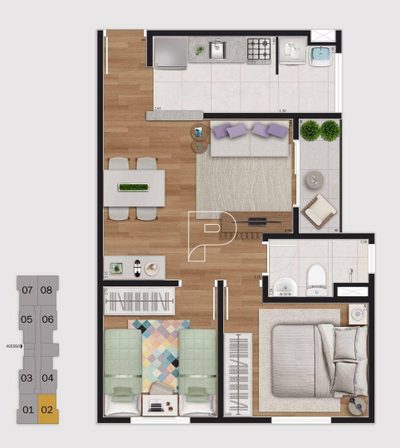 Apartamento, 2 quartos, 45 m² - Foto 2