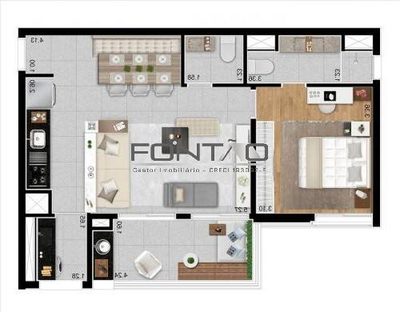 Apartamento, 1 quarto, 58 m² - Foto 2