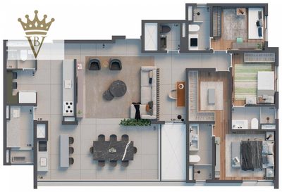 Apartamento, 3 quartos, 147 m² - Foto 1