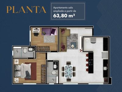 Apartamento, 2 quartos, 64 m² - Foto 1