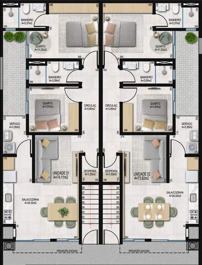 Apartamento, 1 quarto, 74 m² - Foto 3