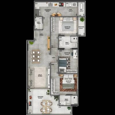 Apartamento, 3 quartos, 105 m² - Foto 2