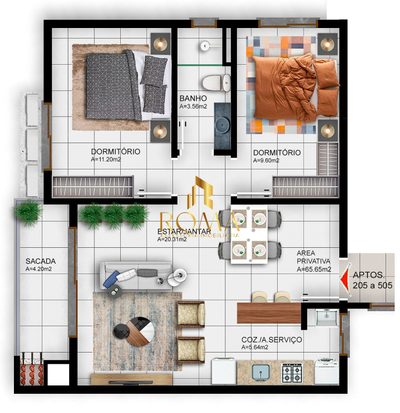 Apartamento, 2 quartos, 65 m² - Foto 4
