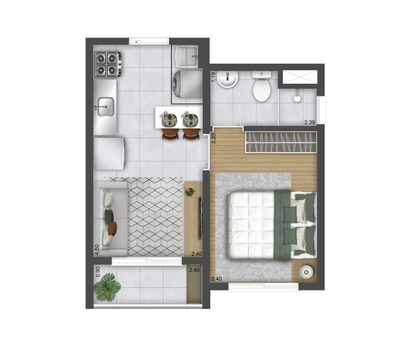 Apartamento, 1 quarto, 27 m² - Foto 3