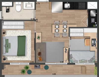Apartamento, 2 quartos, 39 m² - Foto 3