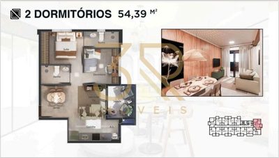 Apartamento, 2 quartos, 54 m² - Foto 2
