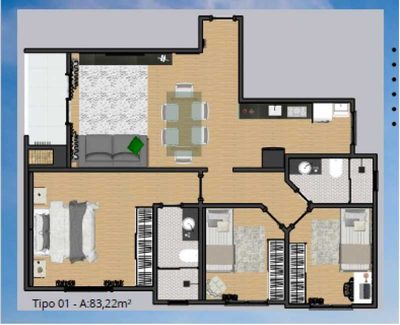 Apartamento, 3 quartos, 85 m² - Foto 3