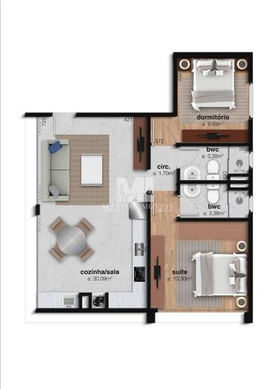 Apartamento, 2 quartos, 68 m² - Foto 3