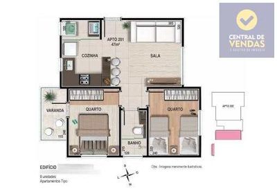 Cobertura, 2 quartos, 49 m² - Foto 2