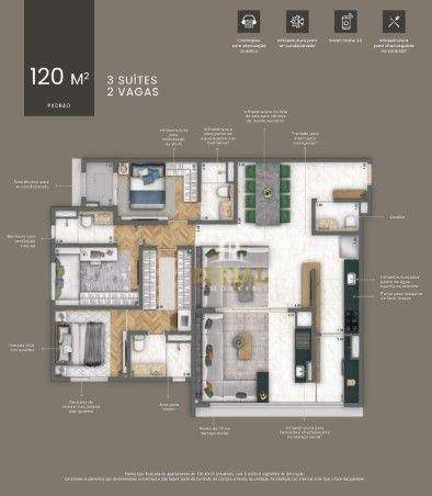 Apartamento, 3 quartos, 120 m² - Foto 1