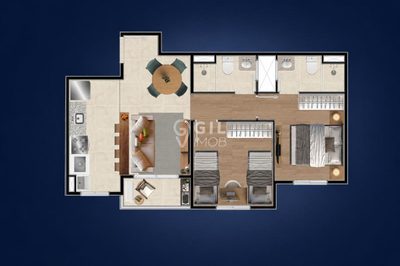 Apartamento, 2 quartos, 52 m² - Foto 1