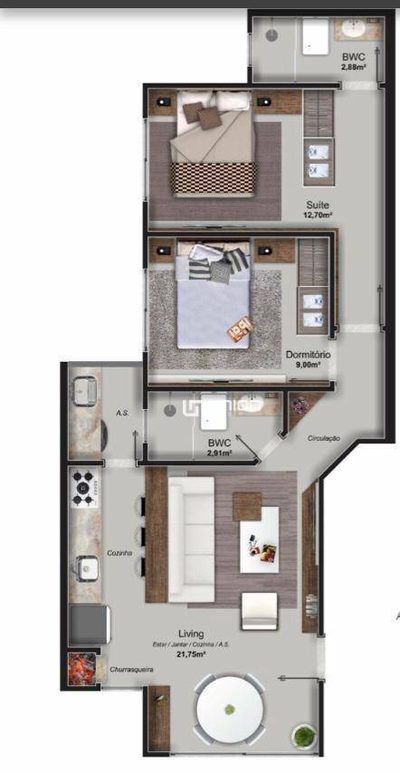 Apartamento, 2 quartos, 60 m² - Foto 4