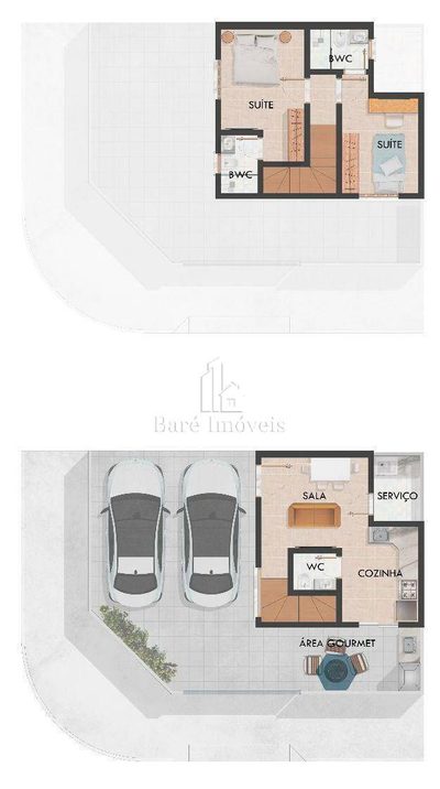 Sobrado, 2 quartos, 75 m² - Foto 2