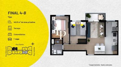Apartamento, 2 quartos, 53 m² - Foto 2