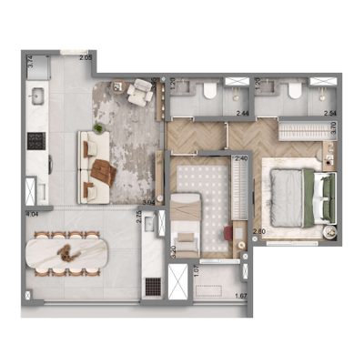 Apartamento, 1 quarto, 48 m² - Foto 5