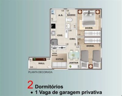 Apartamento, 2 quartos, 44 m² - Foto 2