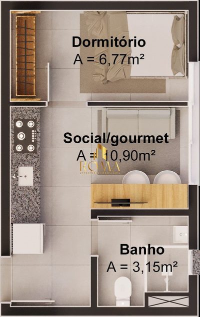 Apartamento, 1 quarto, 26 m² - Foto 4