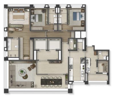 Apartamento, 3 quartos, 207 m² - Foto 1
