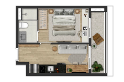 Apartamento, 2 quartos, 39 m² - Foto 3