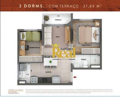 Apartamento, 2 quartos, 37 m² - Foto 4