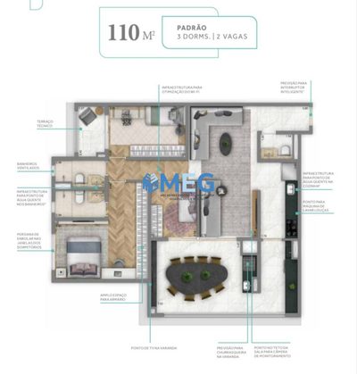 Apartamento, 3 quartos, 110 m² - Foto 2