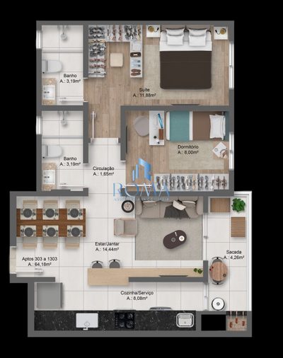 Apartamento, 2 quartos, 64 m² - Foto 4