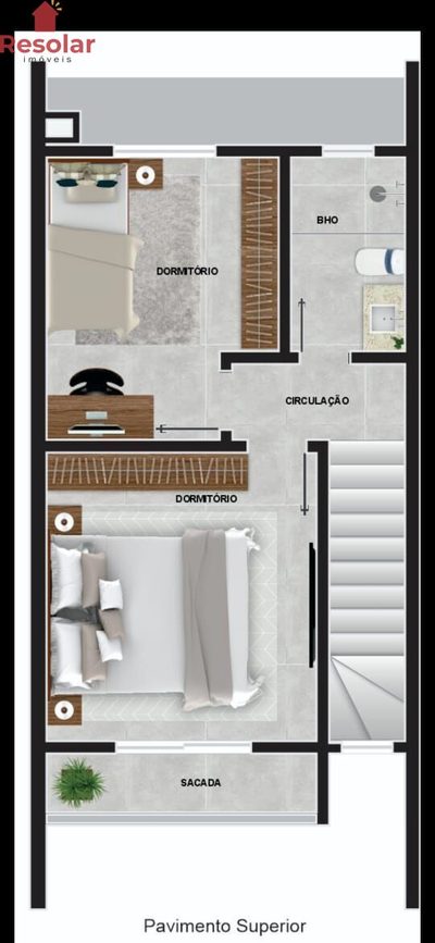 Sobrado, 2 quartos, 65 m² - Foto 3