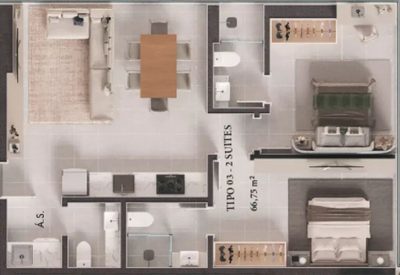 Kitnet-Studio, 57 m² - Foto 3