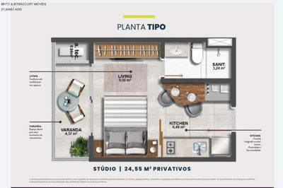 Apartamento, 1 quarto, 25 m² - Foto 1