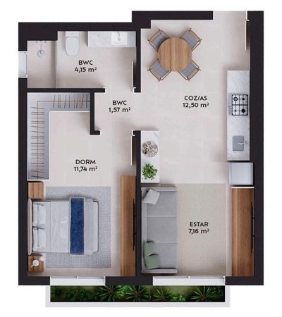 Apartamento, 1 quarto, 45 m² - Foto 2