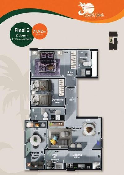 Apartamento, 2 quartos, 72 m² - Foto 4