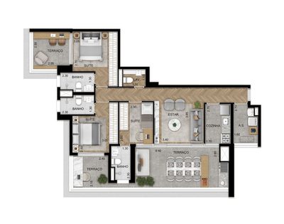 Apartamento, 3 quartos, 119 m² - Foto 1
