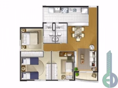 Apartamento, 3 quartos, 65 m² - Foto 2