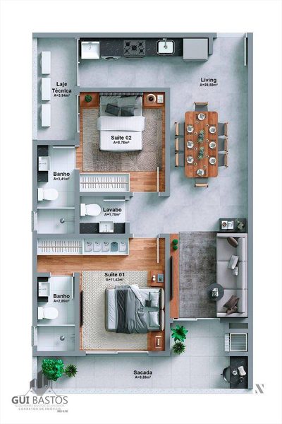 Apartamento, 2 quartos, 80 m² - Foto 3
