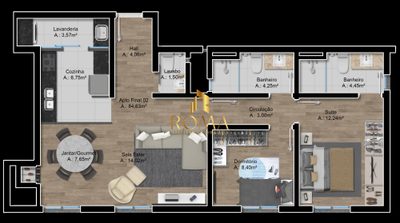 Apartamento, 2 quartos, 85 m² - Foto 3
