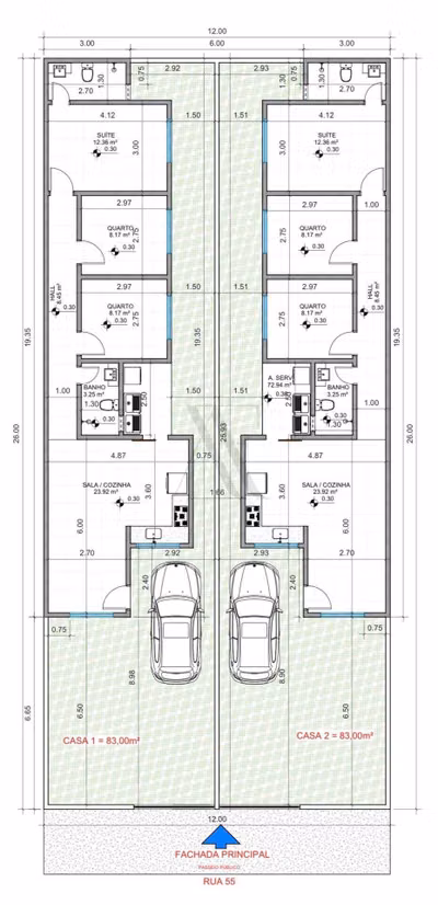 Casa, 3 quartos, 83 m² - Foto 1