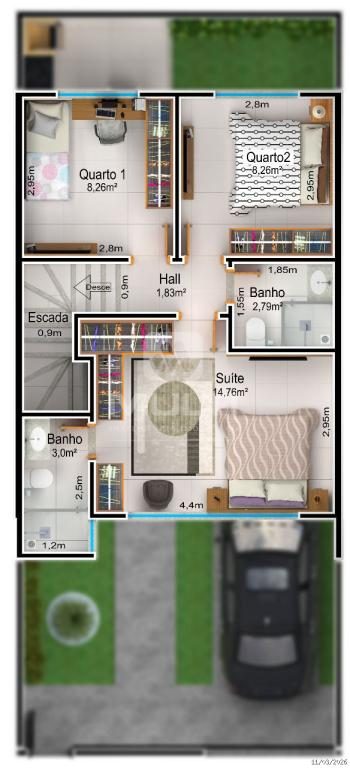 Casa, 3 quartos, 98 m² - Foto 2