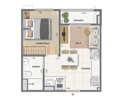 Apartamento, 2 quartos, 47 m² - Foto 4