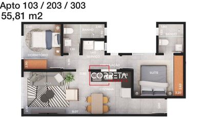 Apartamento, 2 quartos, 55 m² - Foto 4