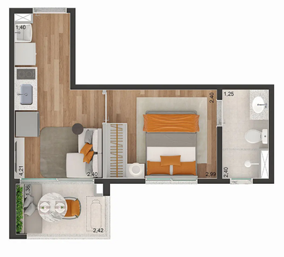 Casa, 1 quarto, 45 m² - Foto 1
