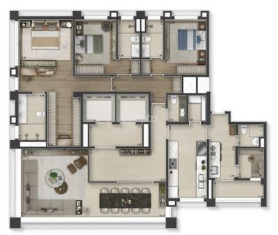 Apartamento, 4 quartos, 263 m² - Foto 4