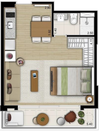 Apartamento, 1 quarto, 39 m² - Foto 3