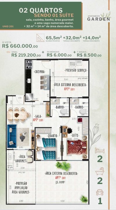 Apartamento, 2 quartos, 111 m² - Foto 1