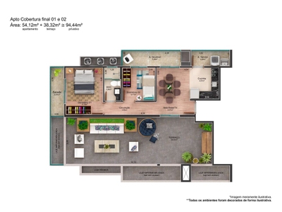 Cobertura, 2 quartos, 94 m² - Foto 2