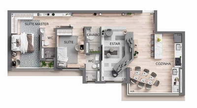 Apartamento, 2 quartos, 90 m² - Foto 3