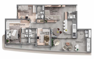 Apartamento, 3 quartos, 114 m² - Foto 1