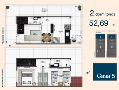 Casa, 2 quartos, 53 m² - Foto 2
