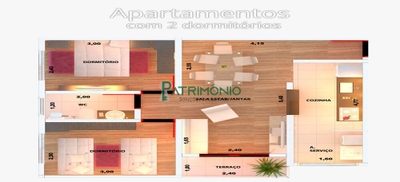 Apartamento, 2 quartos, 52 m² - Foto 2